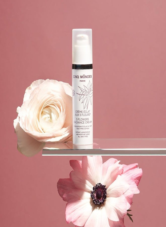 CINQ MONDES Five Flowers Radiance Facial Cream 1.7 Fl.Oz.- Light Weight Day Cream To Enhance Glow And Luminosity With Kombucha And Tropical Flower Extracts - Image 3